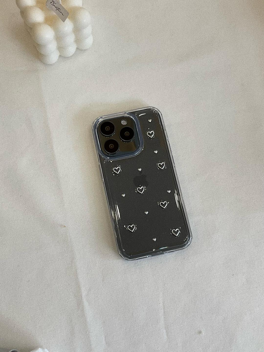 Silver Heart Resin Case 실버 하트 레진 핸드메이드 케이스 / 러빈히어