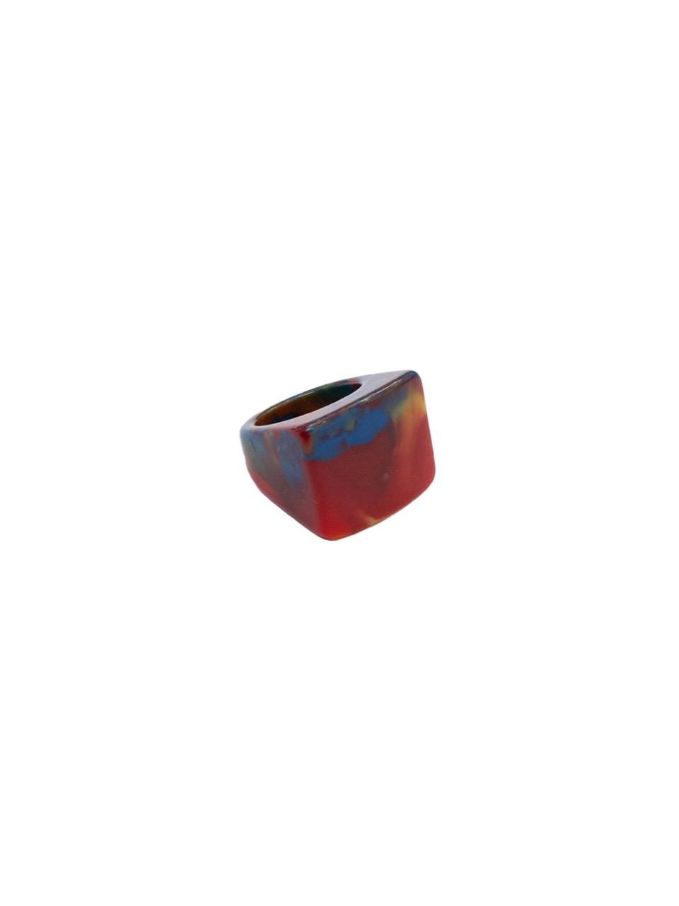 Red tie dye ring