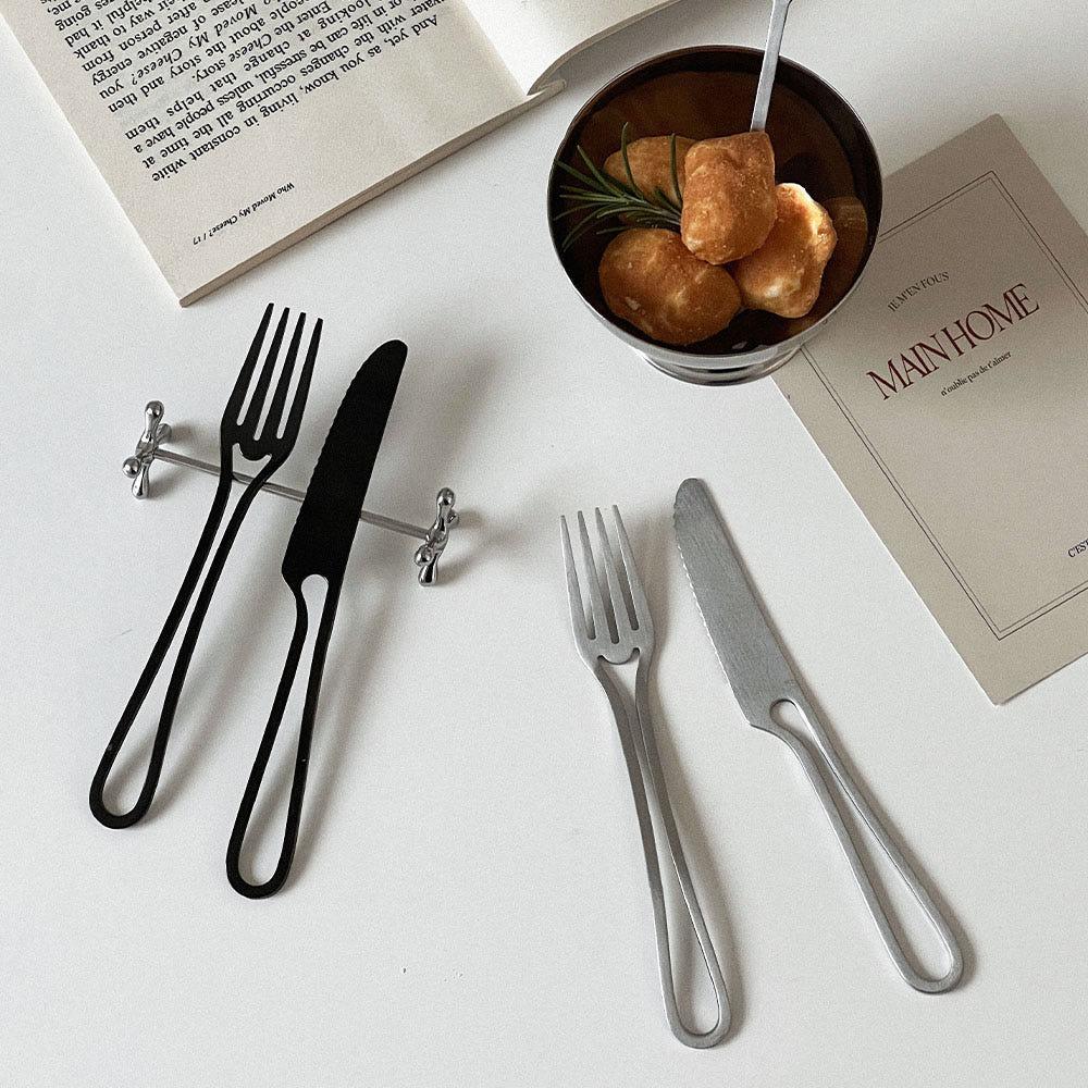 비엔토 디저트 포크 티스푼 나이프 디너 캠핑 양식 커트러리 세트