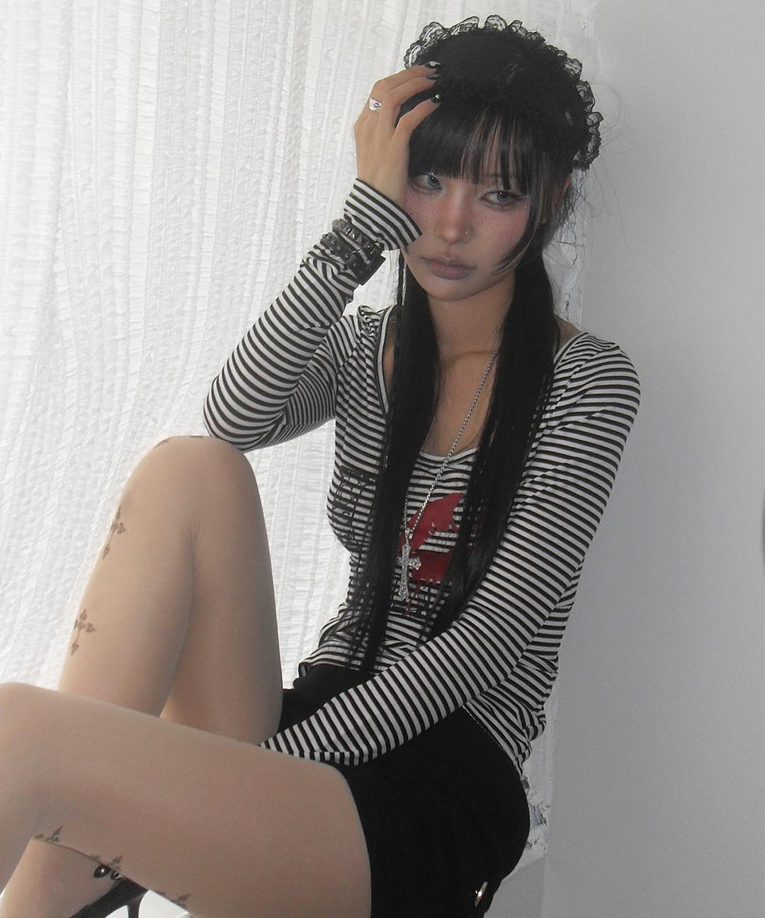 Y11 I LOVE LONG SLEEVE(WHITE/BLACK)