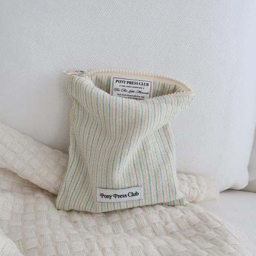 섬머 스트라이프 지퍼 파우치