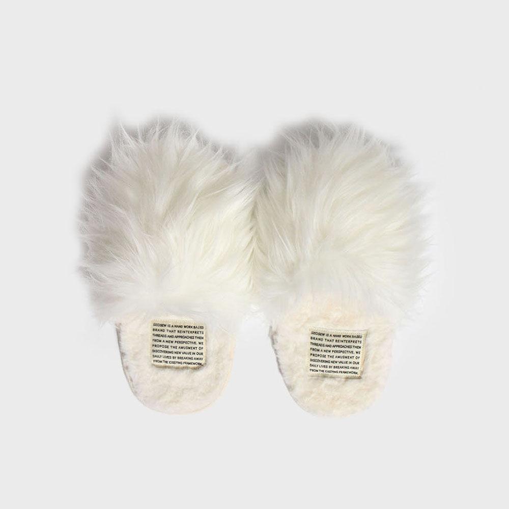 [SEOSEW] FAUX FUR SHOES_WHITE