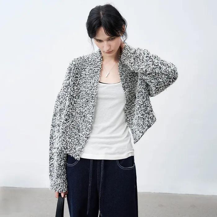 TG_Single button knit cardigan