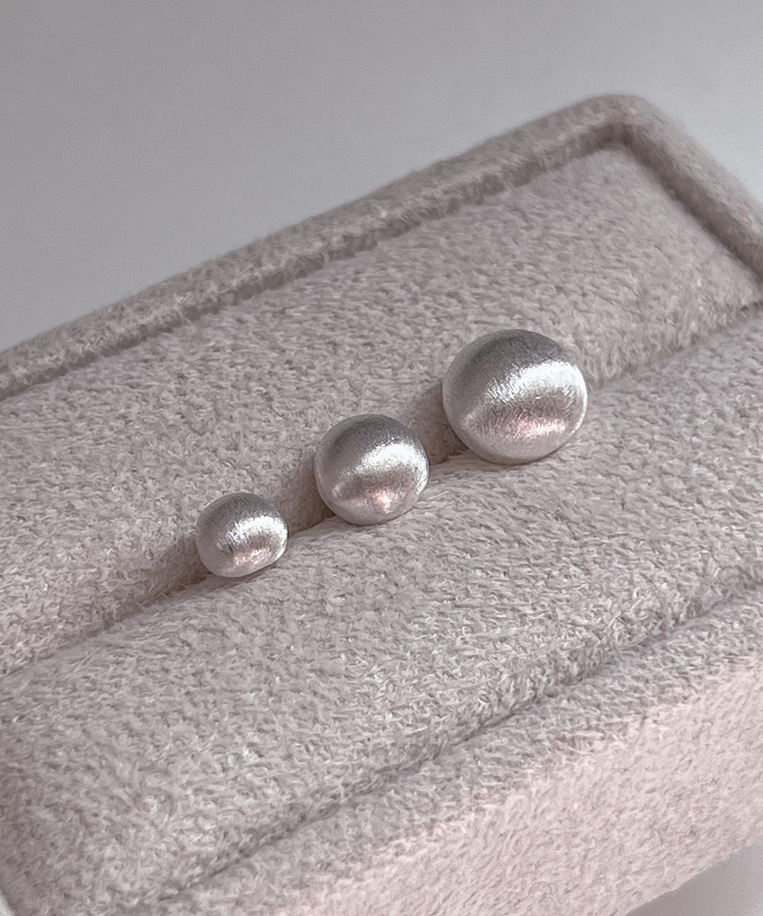 오디니어 [무배] 실버925 빈티지 무광 볼 귀걸이 3size