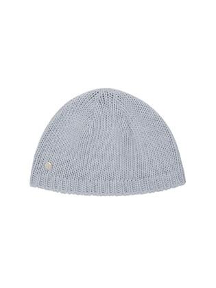 COTTON BLENDED KNIT BEANIE, PURPLE BLUE