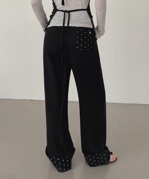 벨코 도트 롤업 롱 스웻 팬츠