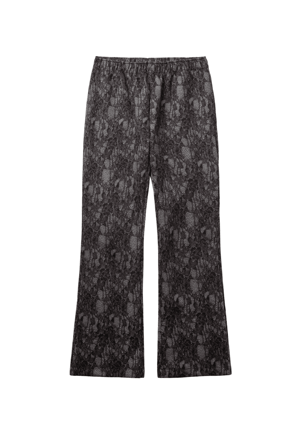 Scanned Lace Boots-Cut Pants / Black