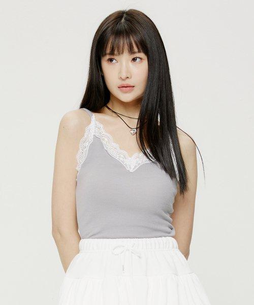 YK 유미 레이스 슬리브-그레이