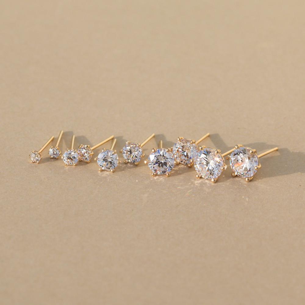 14k 델라 샤이닝 큐빅 귀걸이