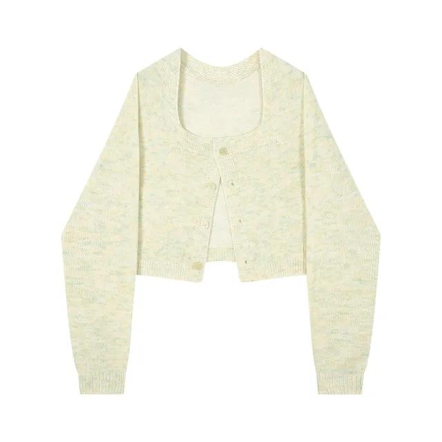 (봄신상)스퀘어넥 니트 가디건