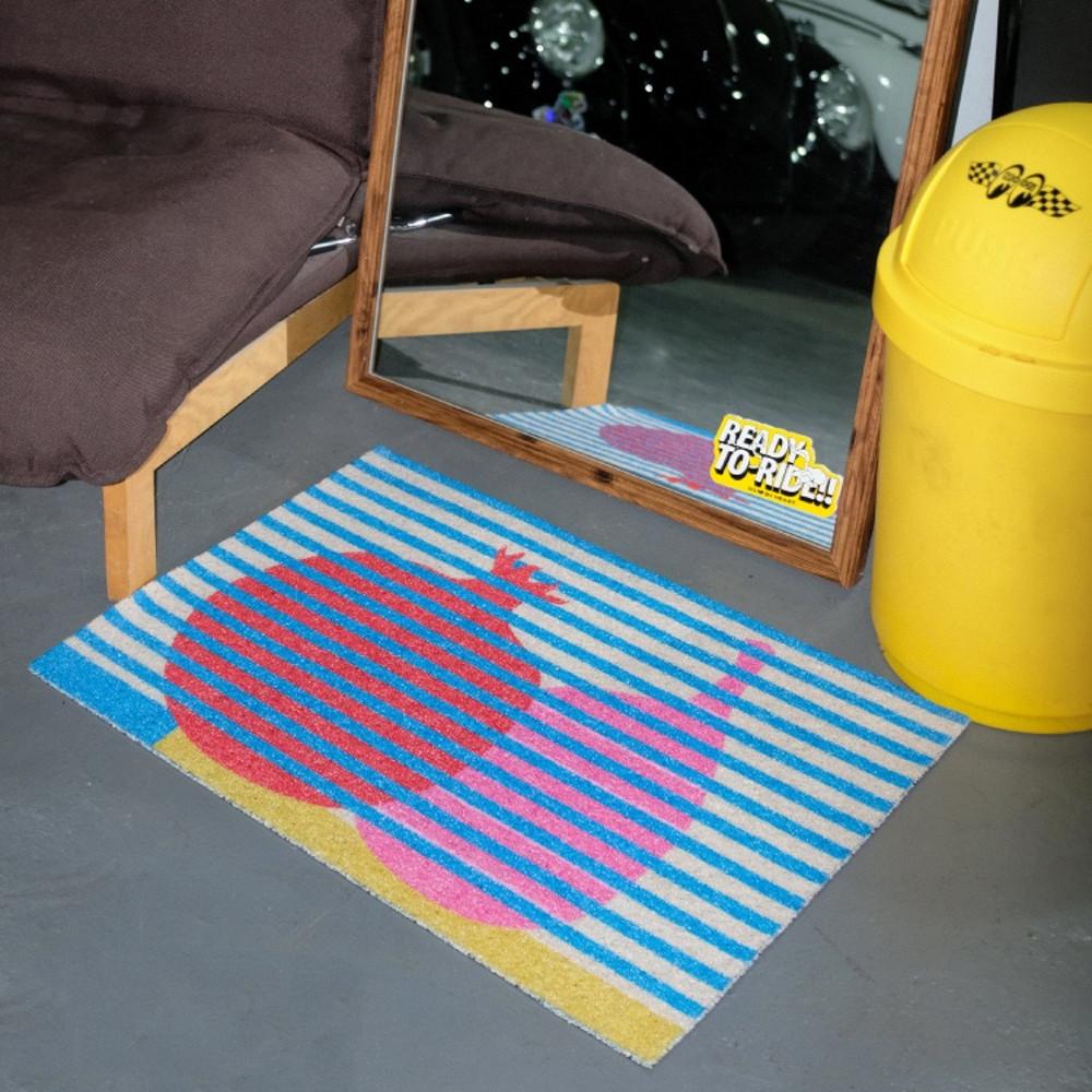 앳유어홈 블루 스트라이프 PVC 매트 현관 고양이 모래 발매트 다용도 출입구 발판 애니멀