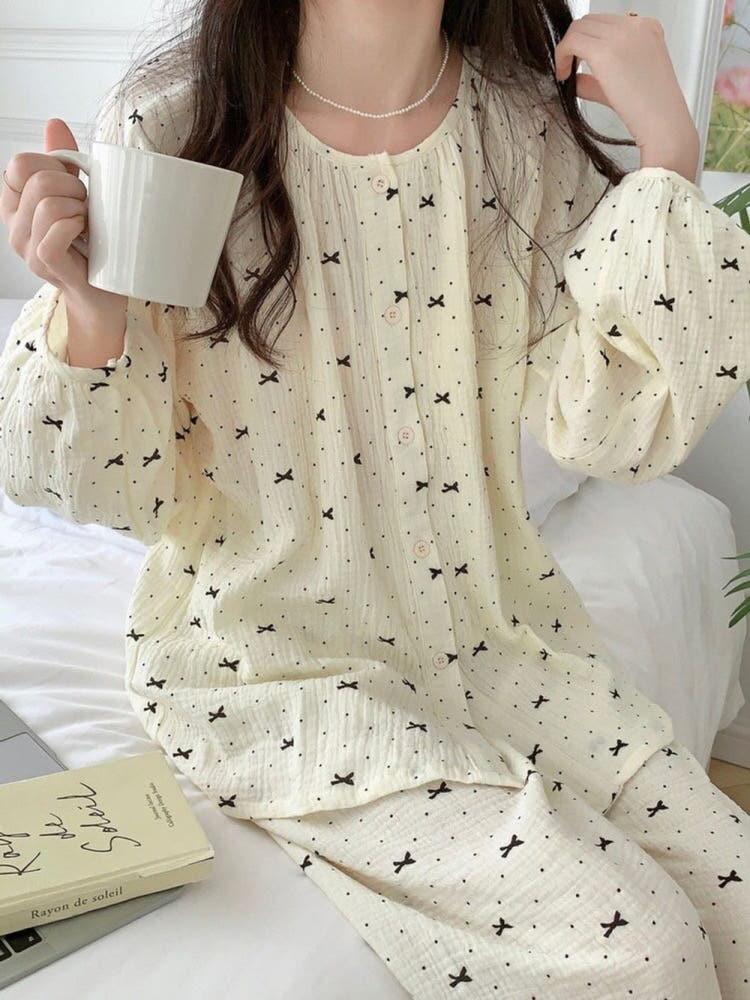 리본도트파자마홈웨어