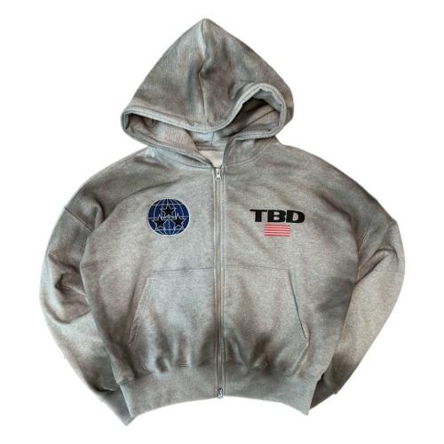 TBD WOLRD LOGO SPRAY HOODIE ZIP UP Grey (10/11 예약배송)