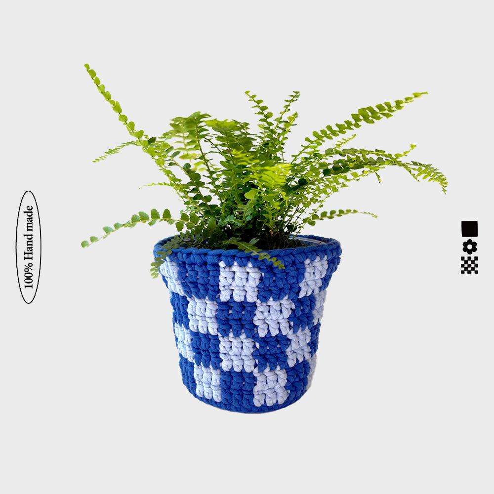 플랜트체크커버블루 / 화분커버
