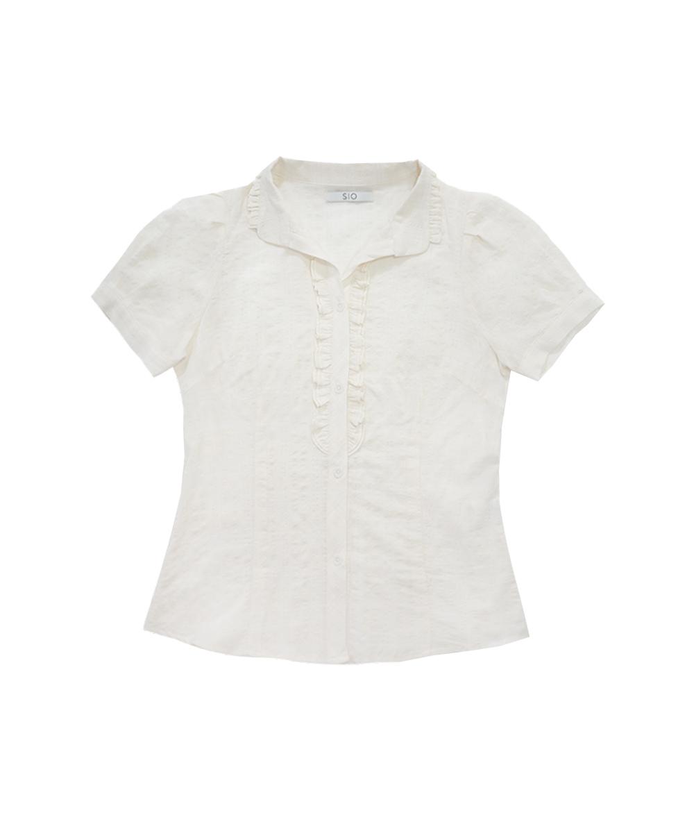 RUFFLE SHORT SLEEVE SHIRTS [IVORY]_3/26부터 순차발송