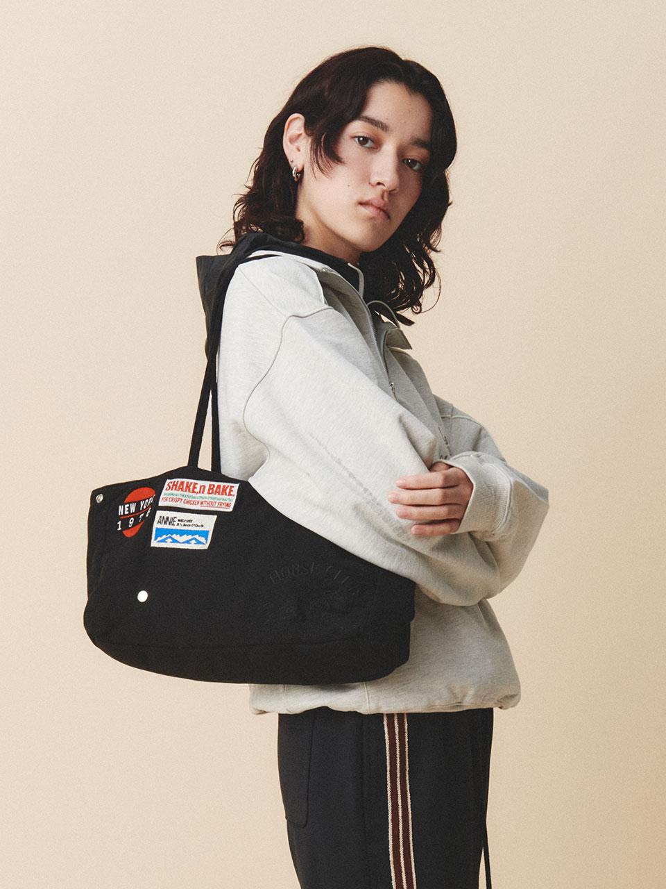 Patch Shopper Bag UNISEX Black