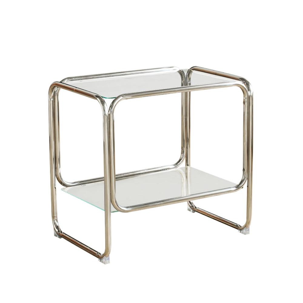 바우하우스 유리 스틸 거실 사이드 테이블