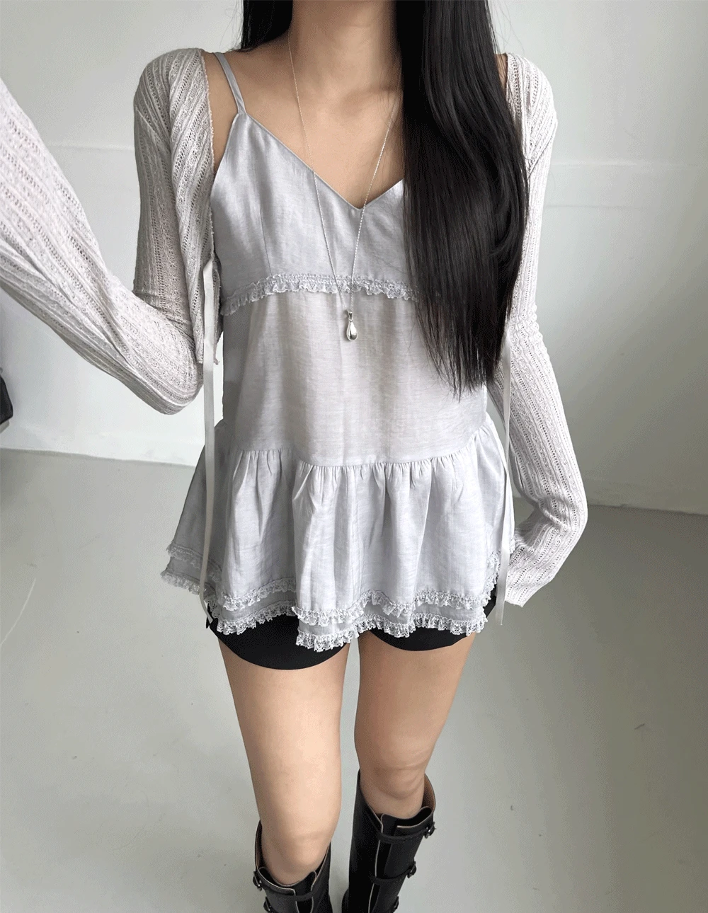 잔 프릴 나시 원피스 - OPS