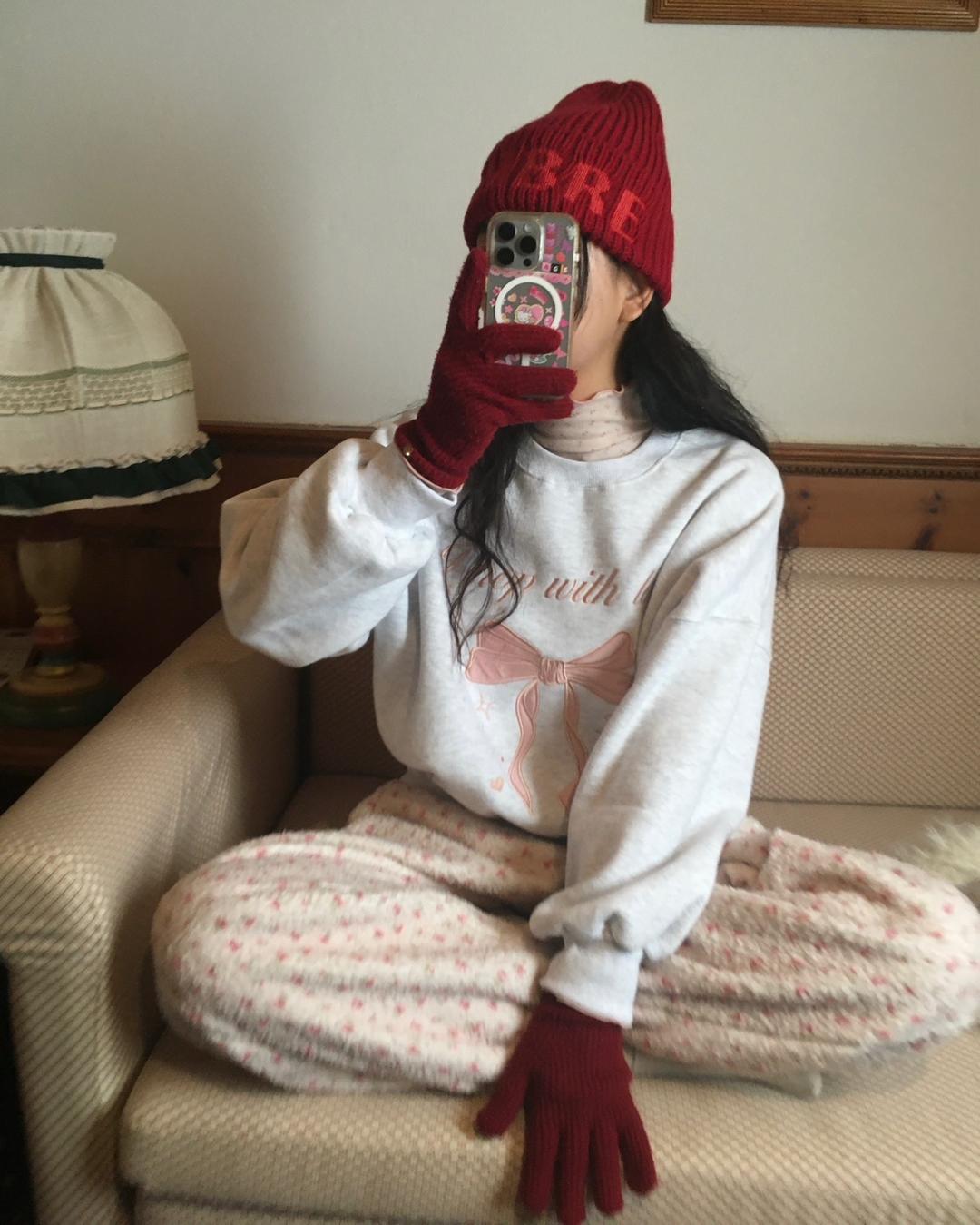 [made] 글리터 리본 맨투맨