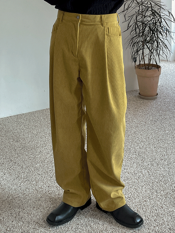 파스텔 코듀로이 핀턱 와이드 팬츠 (7컬러)