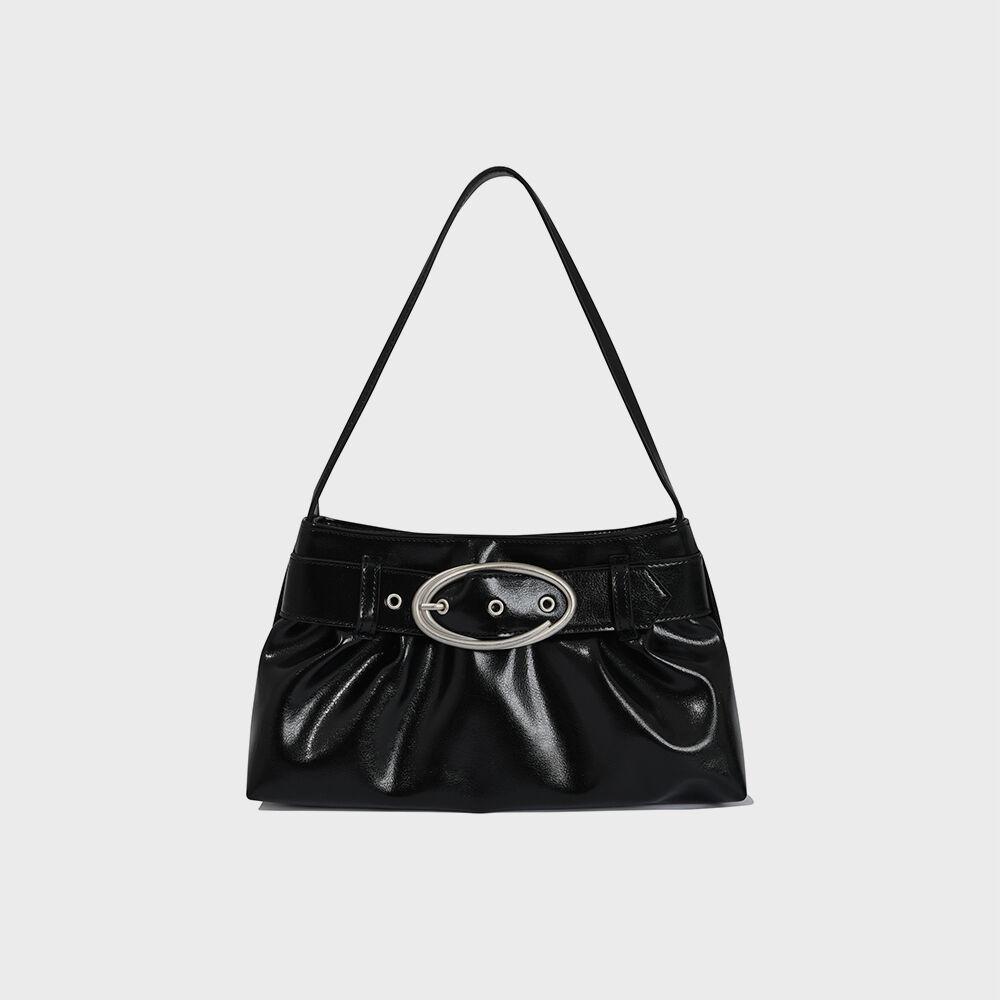 C BELTED HOBO BAG_BLACK