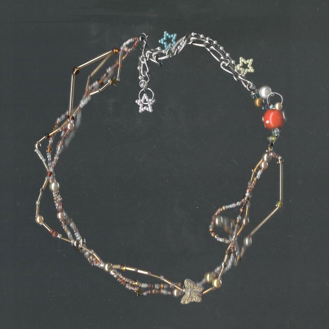 gold gem mixed necklace