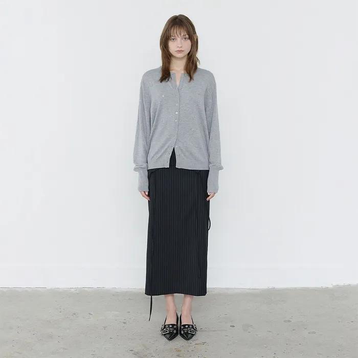 STRIPE STRAP MAXI SKIRT BLACK