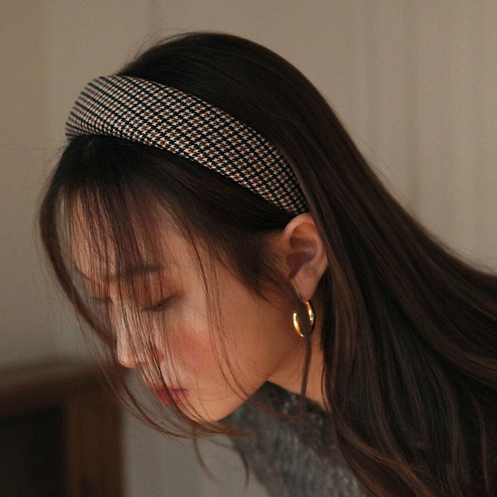 하운드투스 체크 펄 볼륨 머리띠 헤어밴드