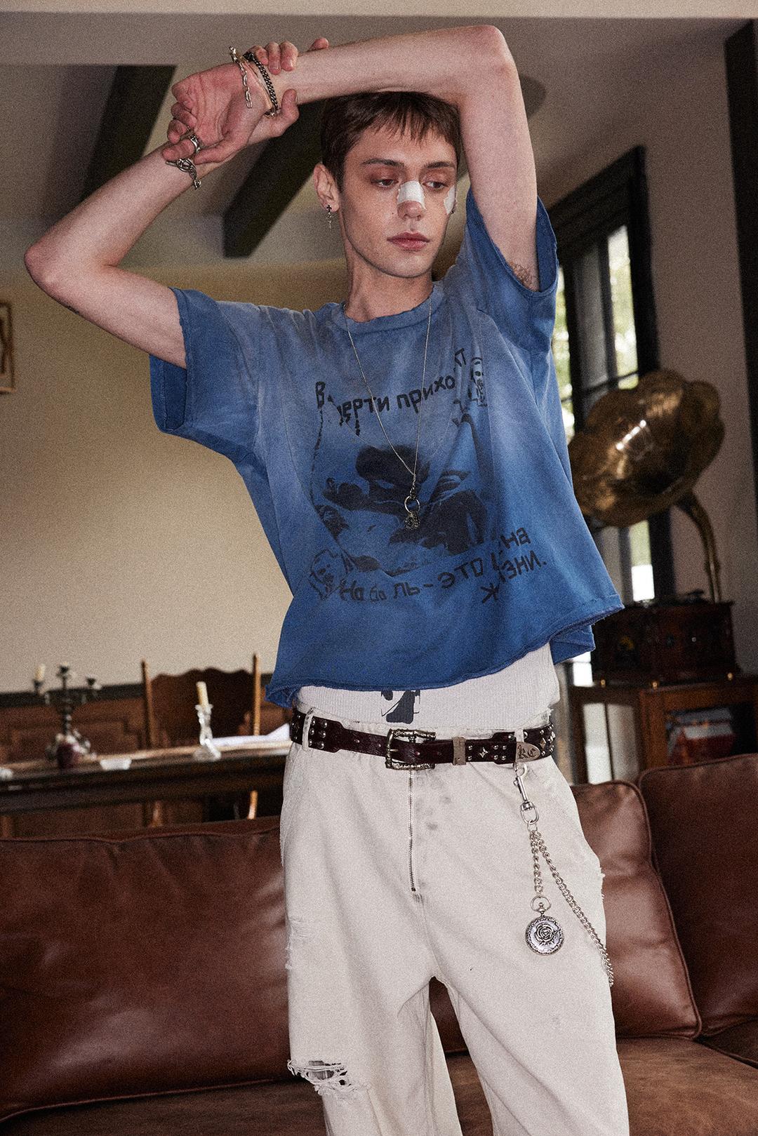 RICHILL MELANCHOLY Vintage Mist Blue Vampire Short Sleeve