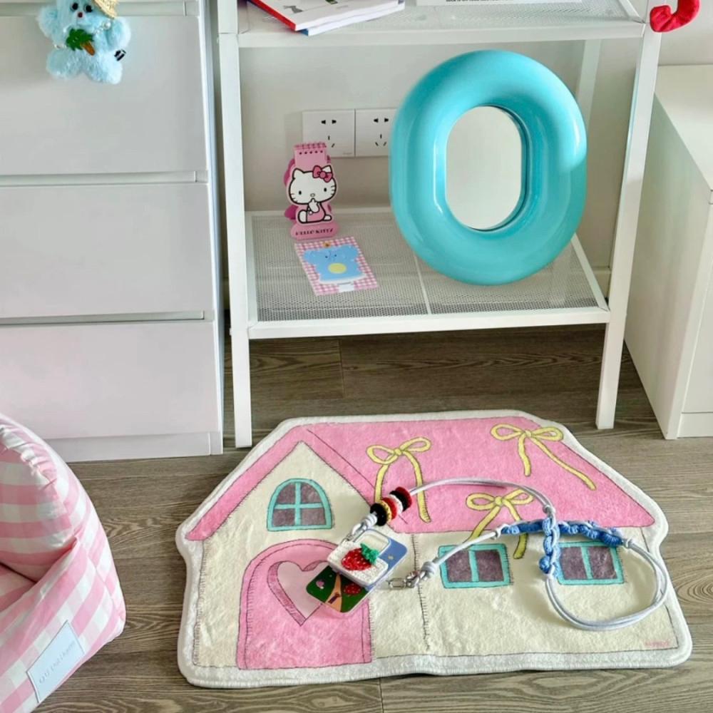 러블리 리본 하우스 러그 침실 거실 화장실 아이방 발매트 인테리어 유니크 카페트