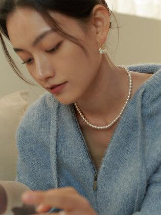 【TATIANA】CLASSIC PEARL CHOKER NECKLACE_NZ1042~ネックレス 타티아나][14k gold filled] CLASSIC PEARL CHOKER NECKLACE_NZ1042