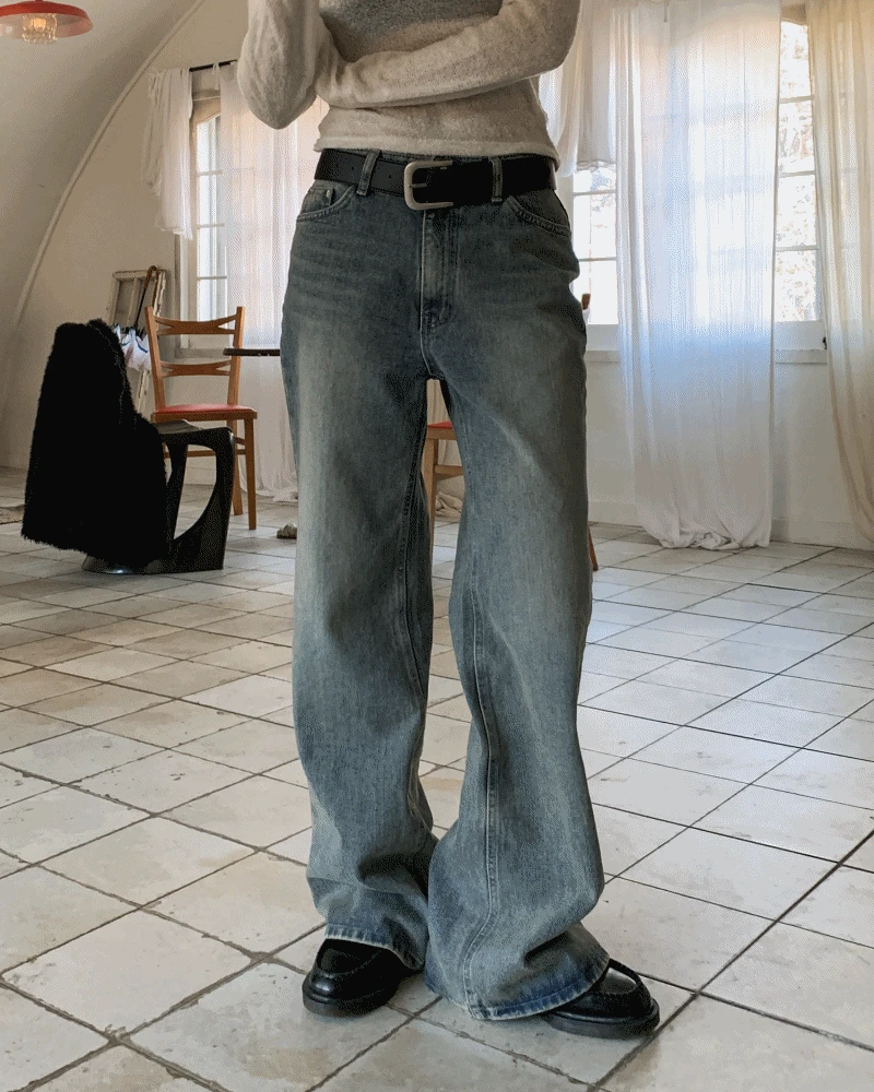 TAUPE SEMI WIDE DENIM PT