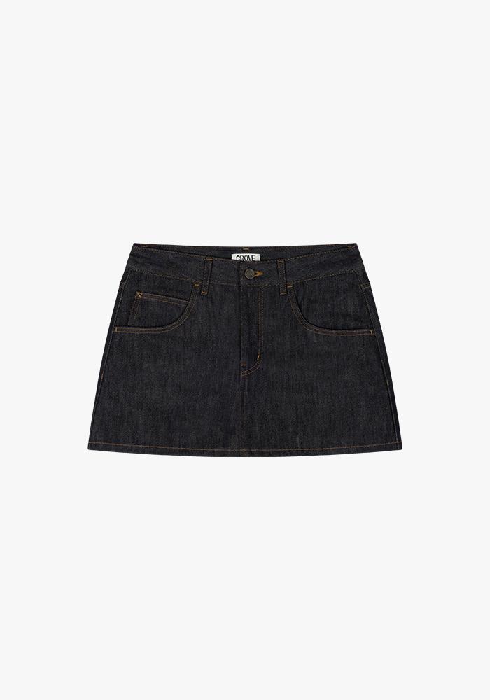 RAKE DENIM SKIRT-PANTS [2COLORS]