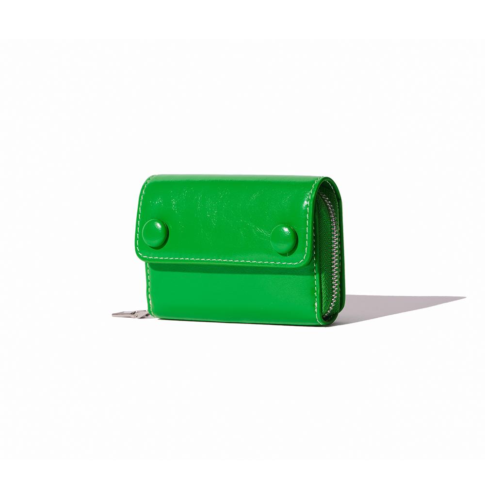 도트 포켓 동전지퍼 지폐 카드지갑 그린