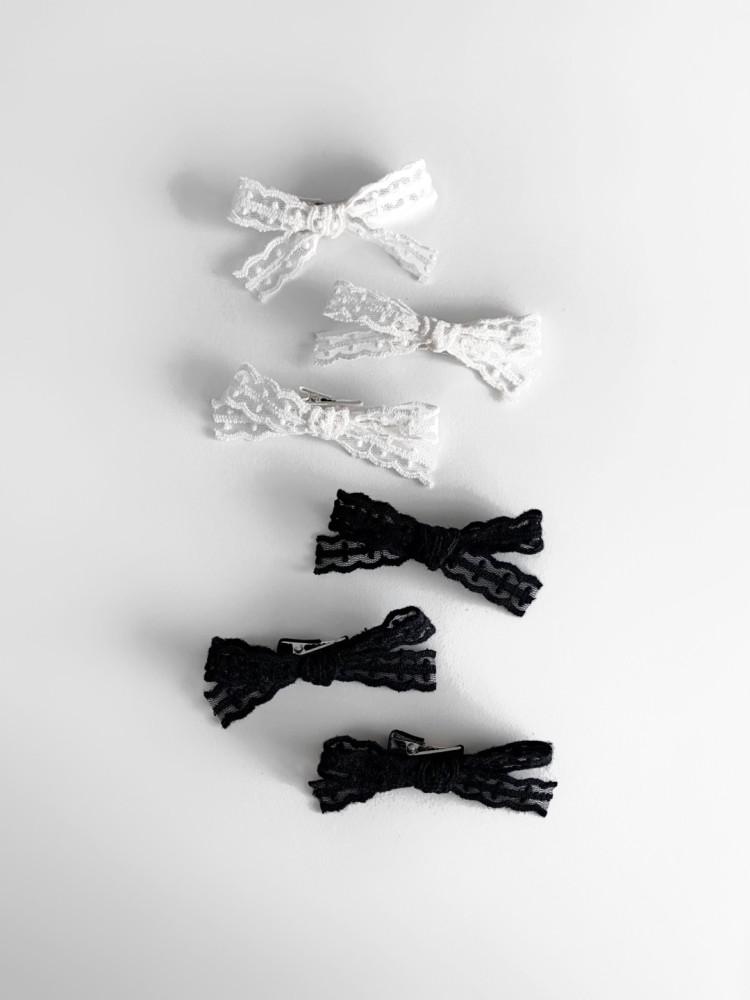 (어센틱/ ﻿2color) lace ribbon hair pin 레이스리본
