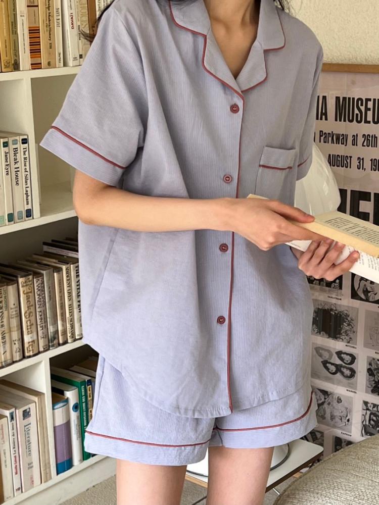 [커플] 퓨어파자마(6컬러)-short 커플파자마