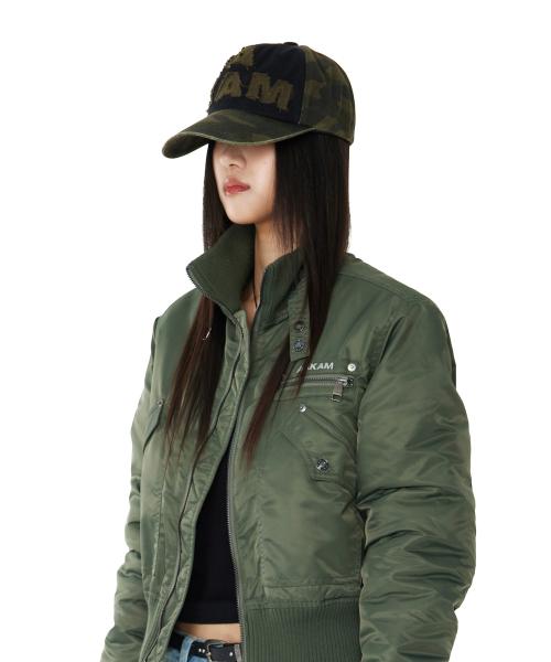 Camouflage Patch Cotton Ball Cap (Khaki)