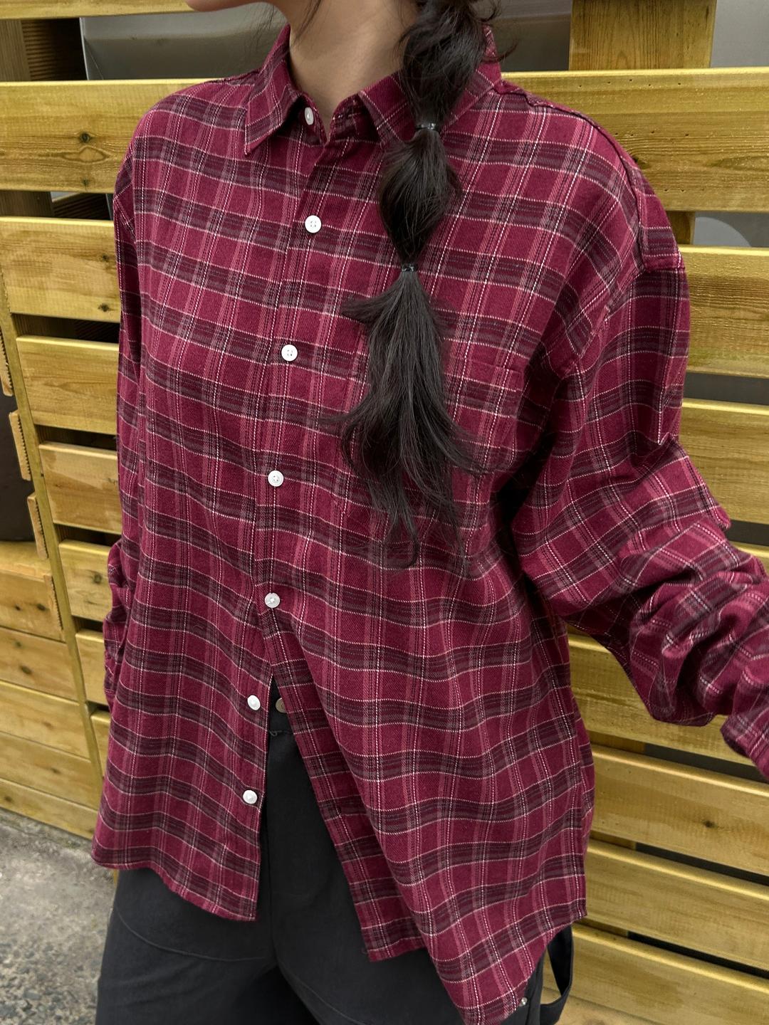 (2color) vintage sino check sh