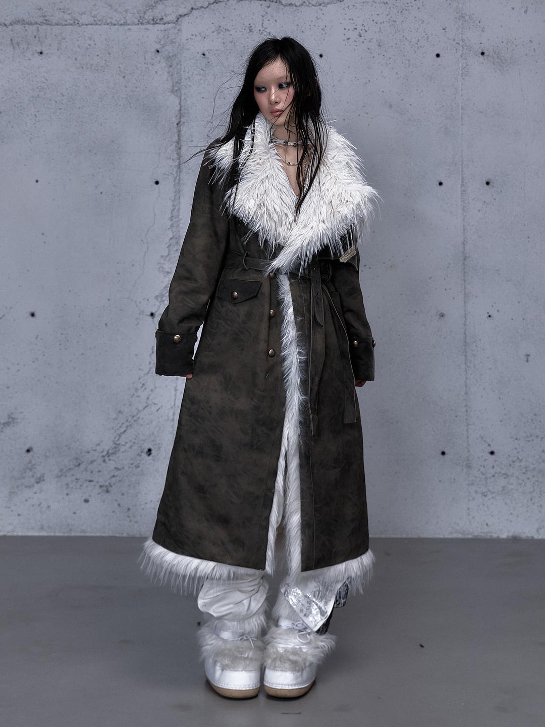 NO ROMANCE Modern Long Reversible Trench Overcoat