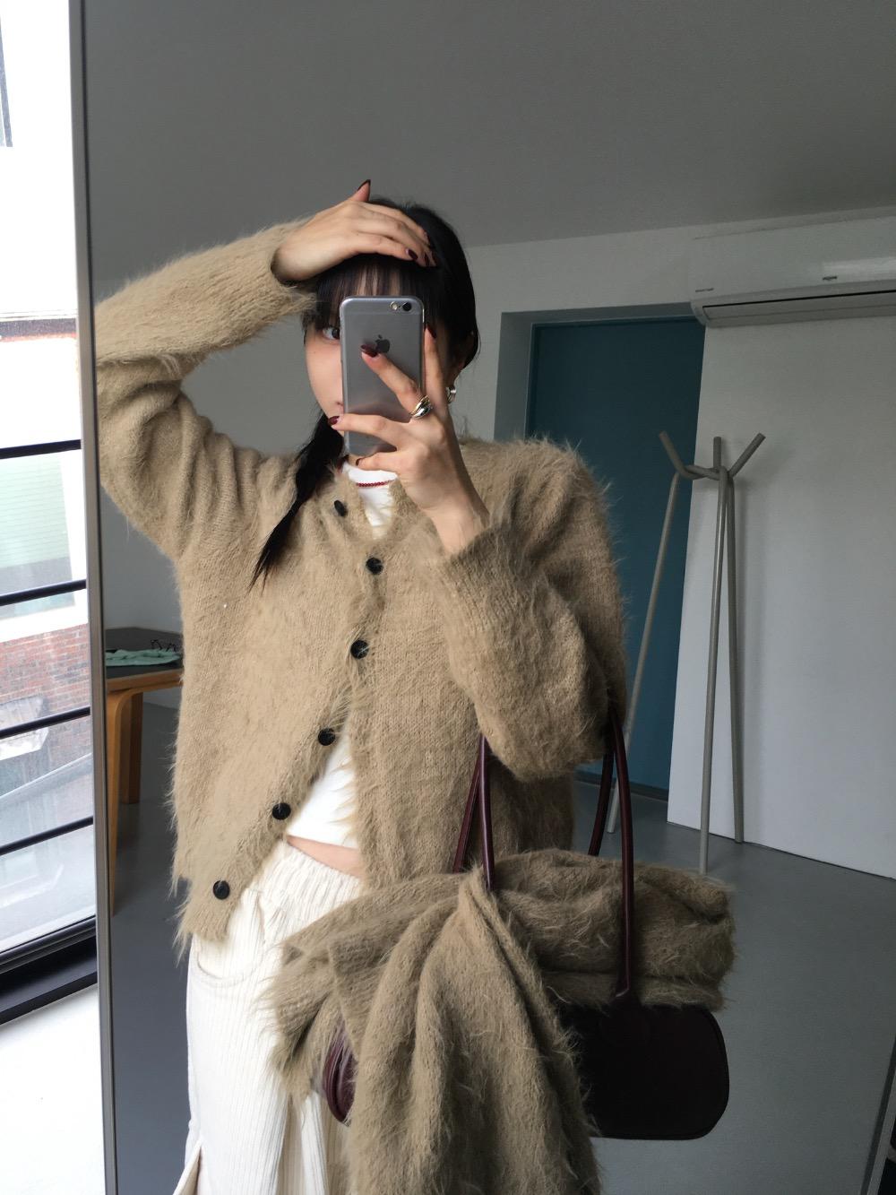 베이지컬러추가! 여유주문) 머플러 퍼가디건