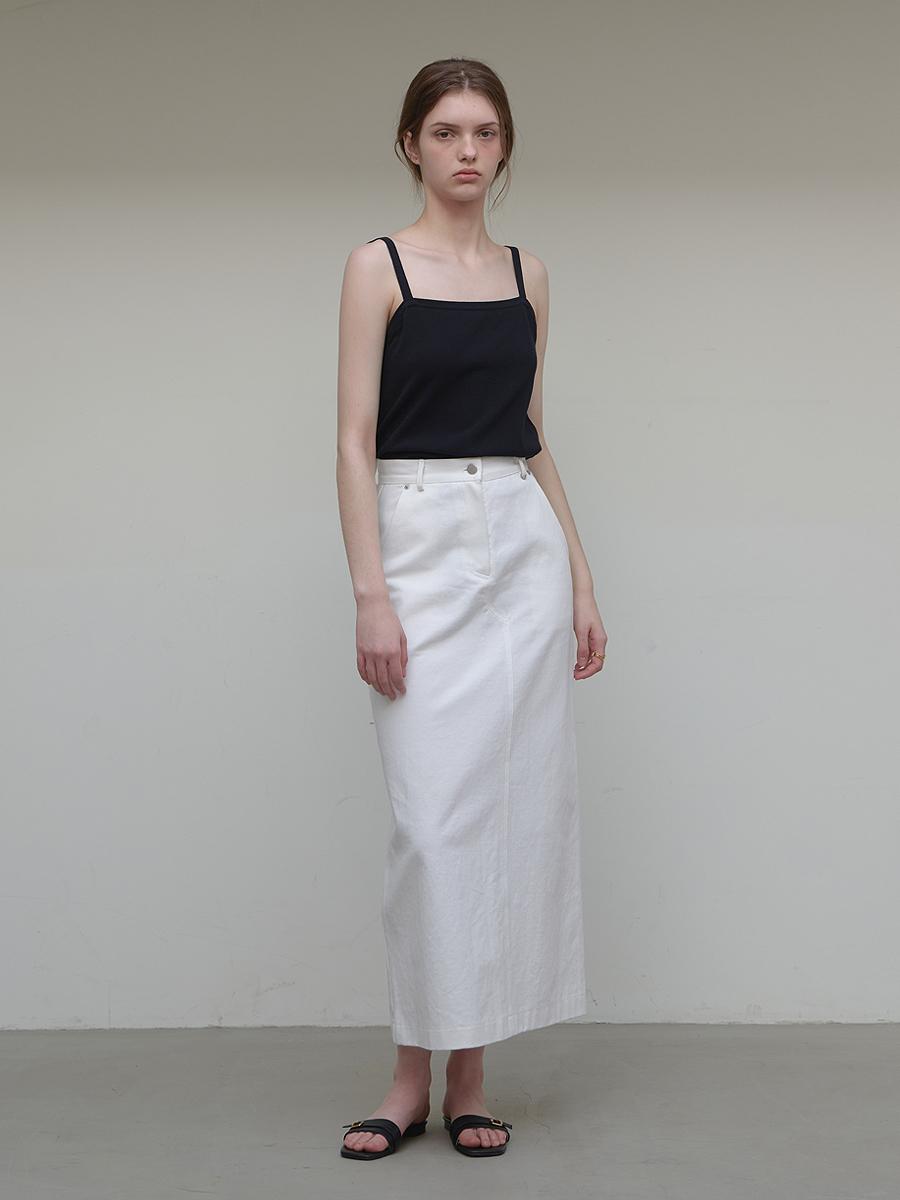 코튼 맥시 스커트