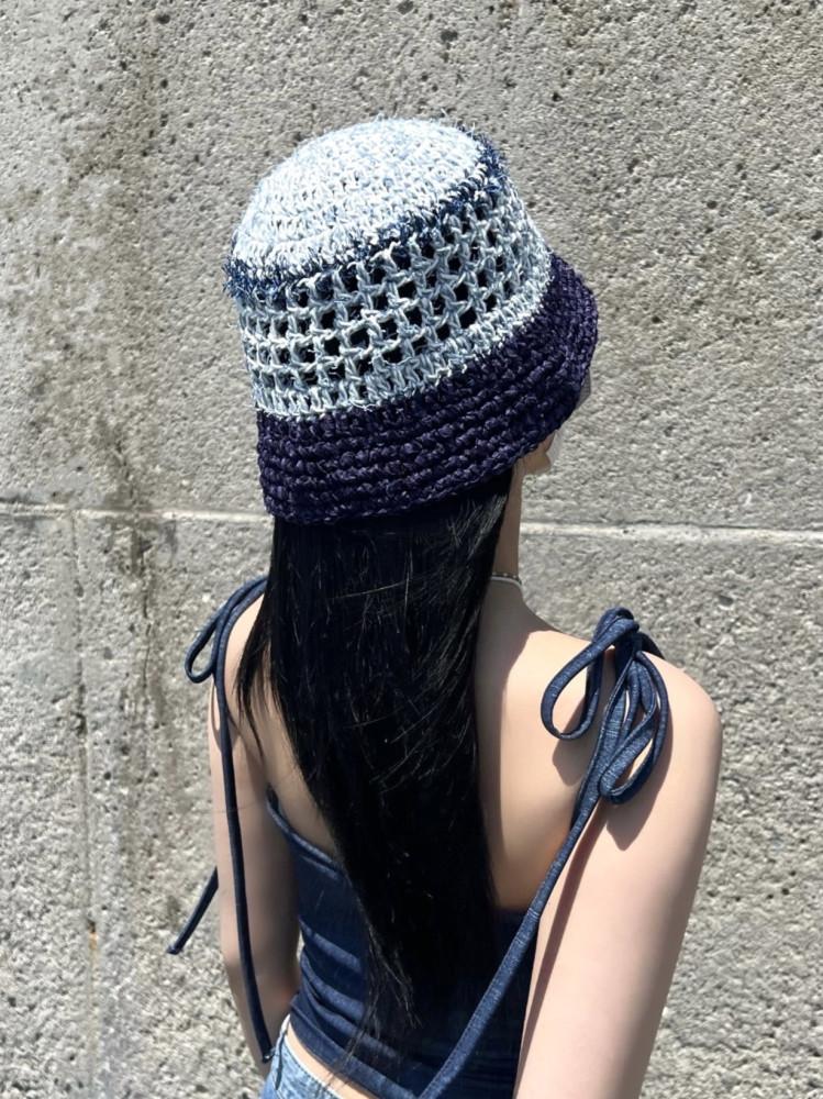 실도 핸드메이드 여름 니트 버킷햇