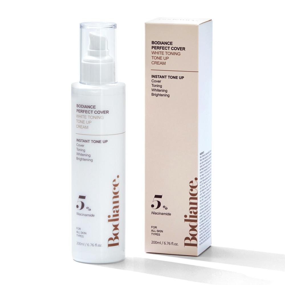 바디언스 퍼펙트 커버 화이트 토닝 톤업 크림 200ml 무색소 내추럴 톤업 비타민 생얼