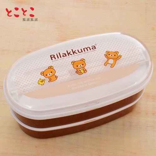 리락쿠마 2단 런치박스(젓가락포함) 590ml