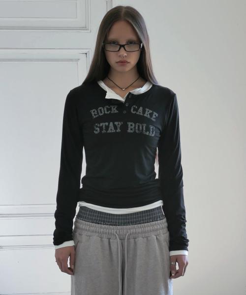 Classic Henly Neck Top - Black