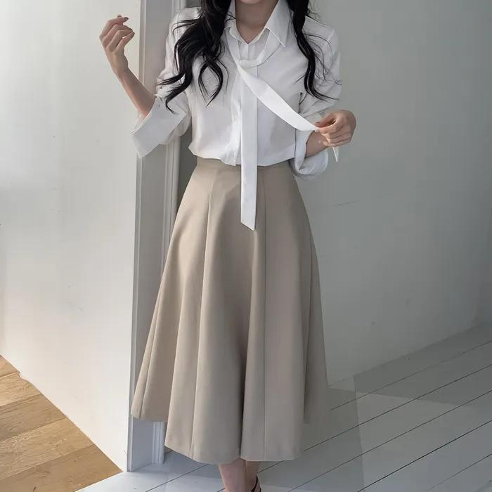 셀리나 플레어 롱스커트_2COLORS