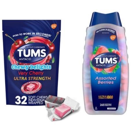 [TUMS] 텀스 임산부 천연 소화제 Ultra Strength 265정 베리맛 / 32개 체리맛