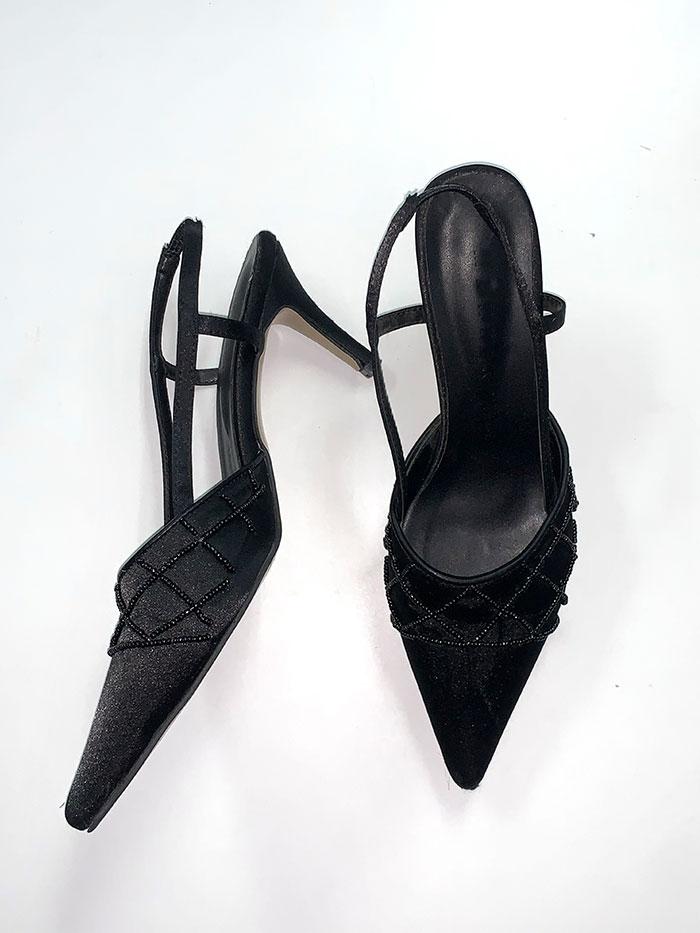 Beaded stiletto heel