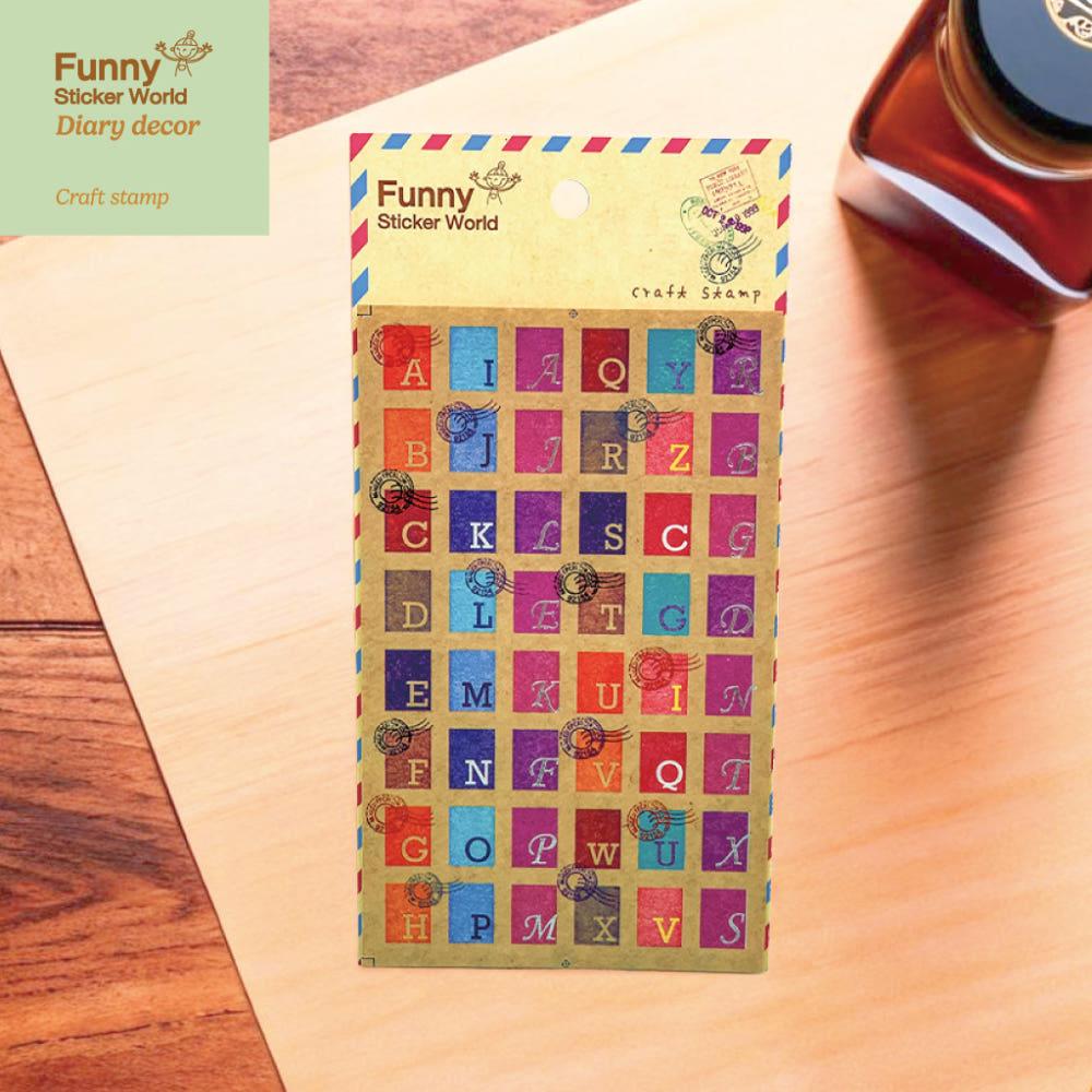 퍼니스티커﻿ 팬시스티커 L404 CRAFT STAMP 크라프트 스탬프 크라프트지 스티커