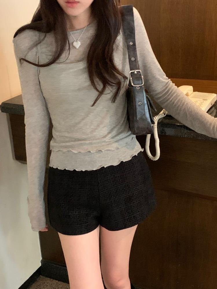 웨이비 뷔스티에 티셔츠 세트